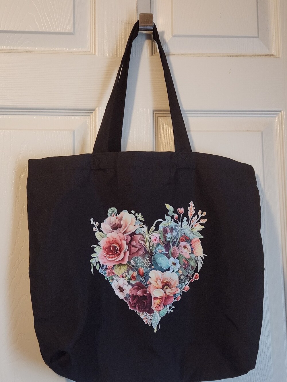 "FLORAL HEART" TOTE BAG, NWOT